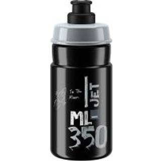 Elite Bottle Jet Black Grey Logo 350ml - Drikkeflaske