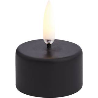 FORÅRSUDSALG - Uyuni - LED Fyrfadslys - Sort - Smooth - 400+ timer - 4x2,5 cm