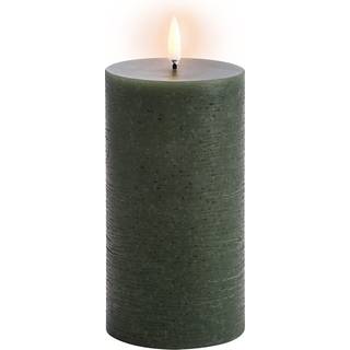 FORÅRSUDSALG - Uyuni - LED Bloklys - Olive Green - Rustic - 7,8x15,2 cm