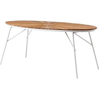 Kerteminde teak havebord 180x90cm, hvidt stel