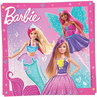 Barbie servietter 33x33 cm 20-pak (På lager i varehus)