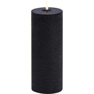 Uyuni - LED Bloklys m/smeltet look - Forest Black - Rustic - 7,8x20 cm