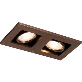 Nedfældet spotlight mørk bronze rektangulær 2-lys vippe- og drejelig - Qure