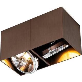Design spotlight mørk bronze rektangulær 2-lys vippe- og drejelig - Box