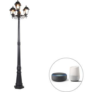 Smart lanterne sort 3-lys IP44 inkl. Wifi ST64 - Capital