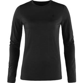 Fjällräven Women's Abisko Wool L/S Merinolongsleeve Damer størrelse L farve sort