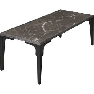 Polyrattan havebord Foggia 196x87x76cm - grå
