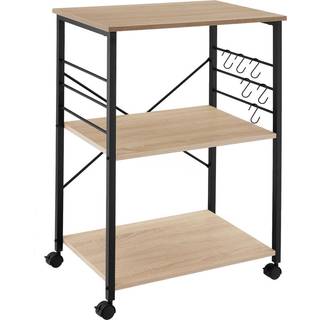 Serveringsvogn Rugby 65,5x45,5x88,5cm - Industrielt lyst træ, egetræ Sonoma