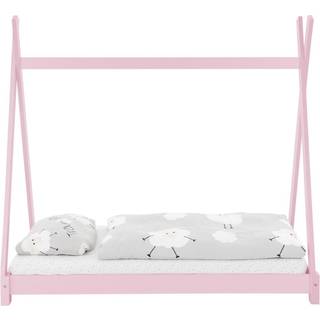 ML Design COT TIPI 70 x 140 cm med slattedramme, pink, indisk seng lavet af
