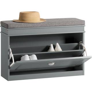 SoBuy Skobænk med Skohylde FSR82-L-HG i Lysegrå