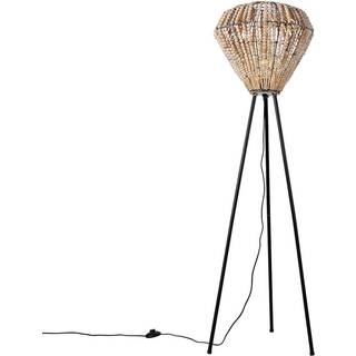 Orientalsk gulvlampe beige med perler - Moti
