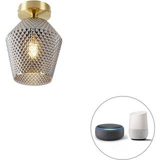 Smart loftslampe messing med røgglas inkl. WiFi A60 - Karce