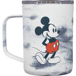 Corkcicle Disney 16 ounce kaffekrus tredobbelt isoleret rustfrit stål kop med klart låg og silikonebund til varme drikke Mickey Tie Dye Dye