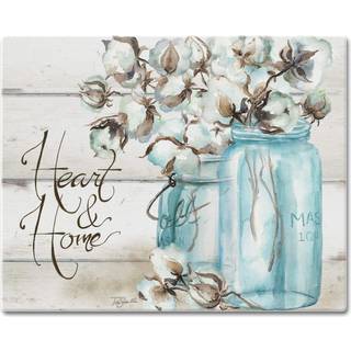 CounterArt Cotton Boll Heart & Home 3mm Varmtolerant tempereret glassk?ringsplade 15 """" X 12 """" lavet i USA opvaskemaskine sikker