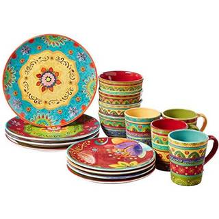 Certificeret international tunisisk solnedgangstjeneste til 4 middagsretter 16 pc s?t flerfarvet