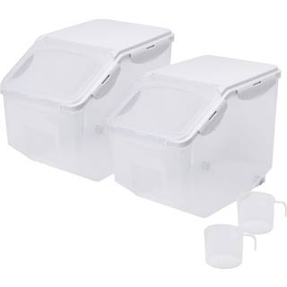 Hanamya 10 liter / 20 lbs Risopbevaringscontainer med måling af kop BPA fri til ris | Korn | Kæledyrsfoder | Mel 2 tæller klare