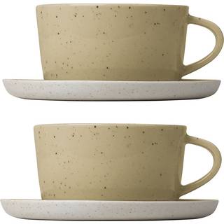 blomus Sablo tekop med underkop 25 cl 2 stk Savannah