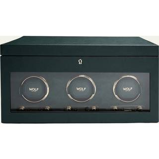 Wolf British Racing Green Watch Winder 3 ure Grøn Imiteret Læder 792341 - Unisex - Faux Leather