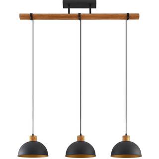 Lindby Flurin hængelampe, 3 lyskilder, 107 cm, sort, metal