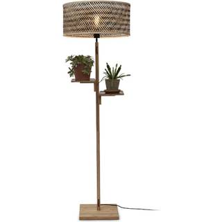 GOOD & MOJO Java gulvlampe, hylde, natur/sort