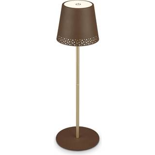 Kiki LED-bordlampe, brun/guld, IP44, 3.000K