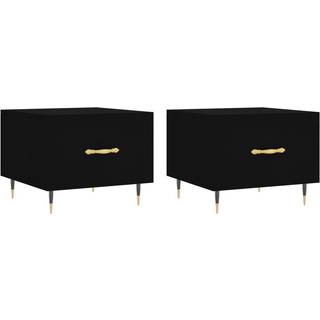 sofaborde 2 stk. 50x50x40 cm konstrueret træ sort
