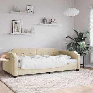 daybed 80x200 cm stof cremefarvet