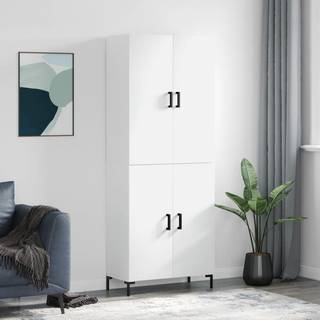 højskab 69,5x34x180 cm konstrueret træ hvid