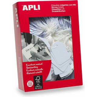 Apli hængemærker 11x24mm hvid 1000stk