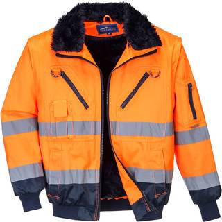 Hi-Vis 3 i 1 pilotjakke - Orange/Marine (Størrelse: XXXL)