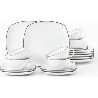 Seltmann Lido Black Line tea service with rectangu