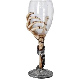 Skeletthand mit Trinkglas 21cm