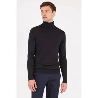 Sunspel Wool turtleneck sweater - black - EU 48