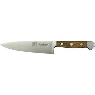 Güde Alpha Fasseiche Kochmesser 16 cm - CVM-Messerstahl - Griffschalen Weinfass-Eichenholz - Braun,Silber