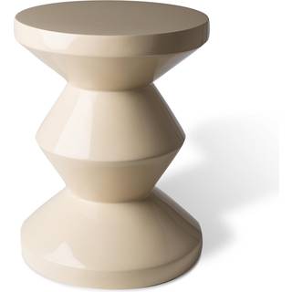 POLSPOTTEN Seating - 'Zig Zag' stool, beige in Beige Synthetic material