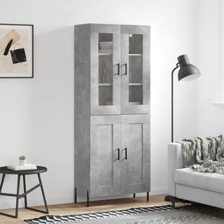 højskab 69,5x34x180 cm konstrueret træ betongrå