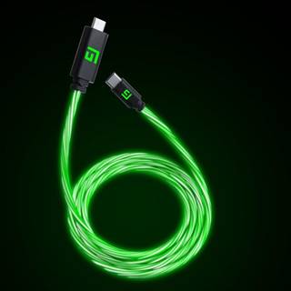 FLOATING GRIP 3M USB-C/USB-C CABLE WITH LED LIGHT - GREEN -> Forventet levering: 1-2 hverdage