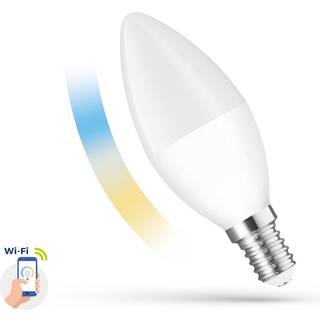 LED 5W Smart Home LED pære - Tuya/Smart Life, virker med Google Home, Alexa og smartphones, C38, E14 - Dæmpbar : Dæmpbar, Kulør : CCT (Varm til Kold Hvid)