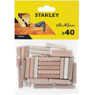 Stanley Trædyvler Ø8 mm, 40 mm, 40 stk.