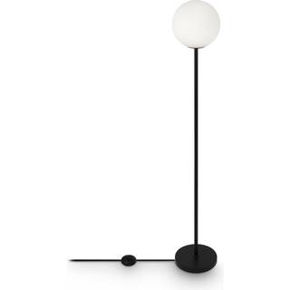 Maytoni Ring gulvlampe med glasskærm, sort
