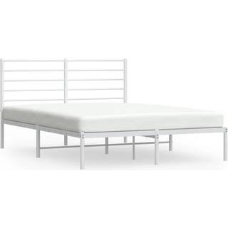 sengeramme med sengegavl 120x200 cm metal hvid