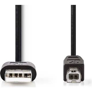Nedis USB-kabel | USB 2.0 | USB-A Han | USB-B han | 480 Mbps | Nikkelplateret | 3.00 m | Runde | PVC | Sort | Label