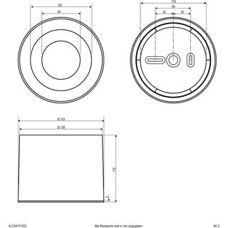 LED-loftspot ALG54, Ø 21,3 cm antracit