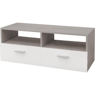ML Design Træ TV Lowboard i hvid / grå, 95x36x35cm, moderne tv-kort med