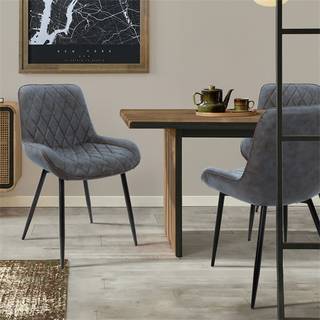 ML-Design 2 spisebordsstole, stol med ryg og armlæn, antracit