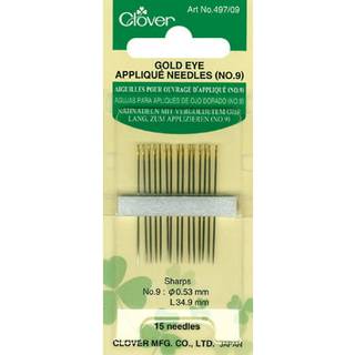 Clover, gold eye appliqué needles, str. 9