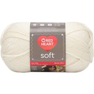 Rødt hjerte blødt garn off-white