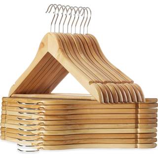 Casafield - 20 Natural Wood Suit H?nger - Premium Lotus Wood med hak og krom drejelig krog til kjole t?j frakker Jakker bukser skjorter