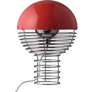 Verpan - Wire Table Lamp Ø30 cm Chrome/Red - Bordlamper - Verner Panton - RØD