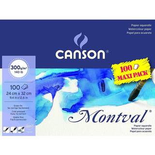 Canson Pad Montval Cold Pressed Skitsebog 32 x 24 cm 300 g Natural White